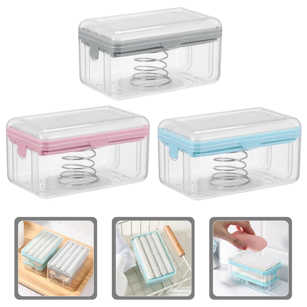 

3 Pcs Multifunctional Soap Dish Foaming Holder Dishes for Bar Travel Container Drainer Sponge