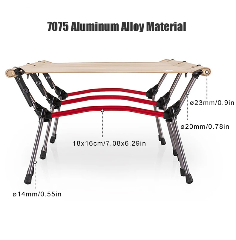 WESTTUNE Campingbett, tragbares Klappbett, ultraleichtes Schlafbett aus Aluminiumlegierung für Outdoor-Wandern, Rucksackreisen, Reisen – Detail 3