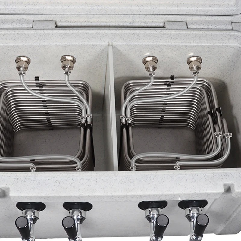 Stainless Steel 2 -Way Cooling Coil, Square Wort Chiller for Jockey Box 5/16’’(8mm) OD Tube High Efficiency Chiller