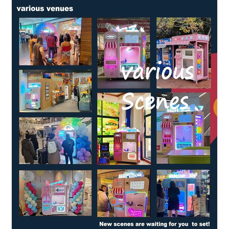 Cotton Candy Making Machine Semi Automatic Commercial Cotton Candy Machine Floss Sugar Robot Cotton Candy Vending Machine Price