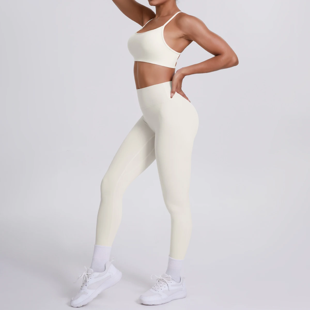 2 pezzi Abbigliamento da donna Set da yoga senza cuciture Tuta da allenamento Abbigliamento sportivo Abbigliamento da palestra Leggings a vita alta Tute sportive da fitness