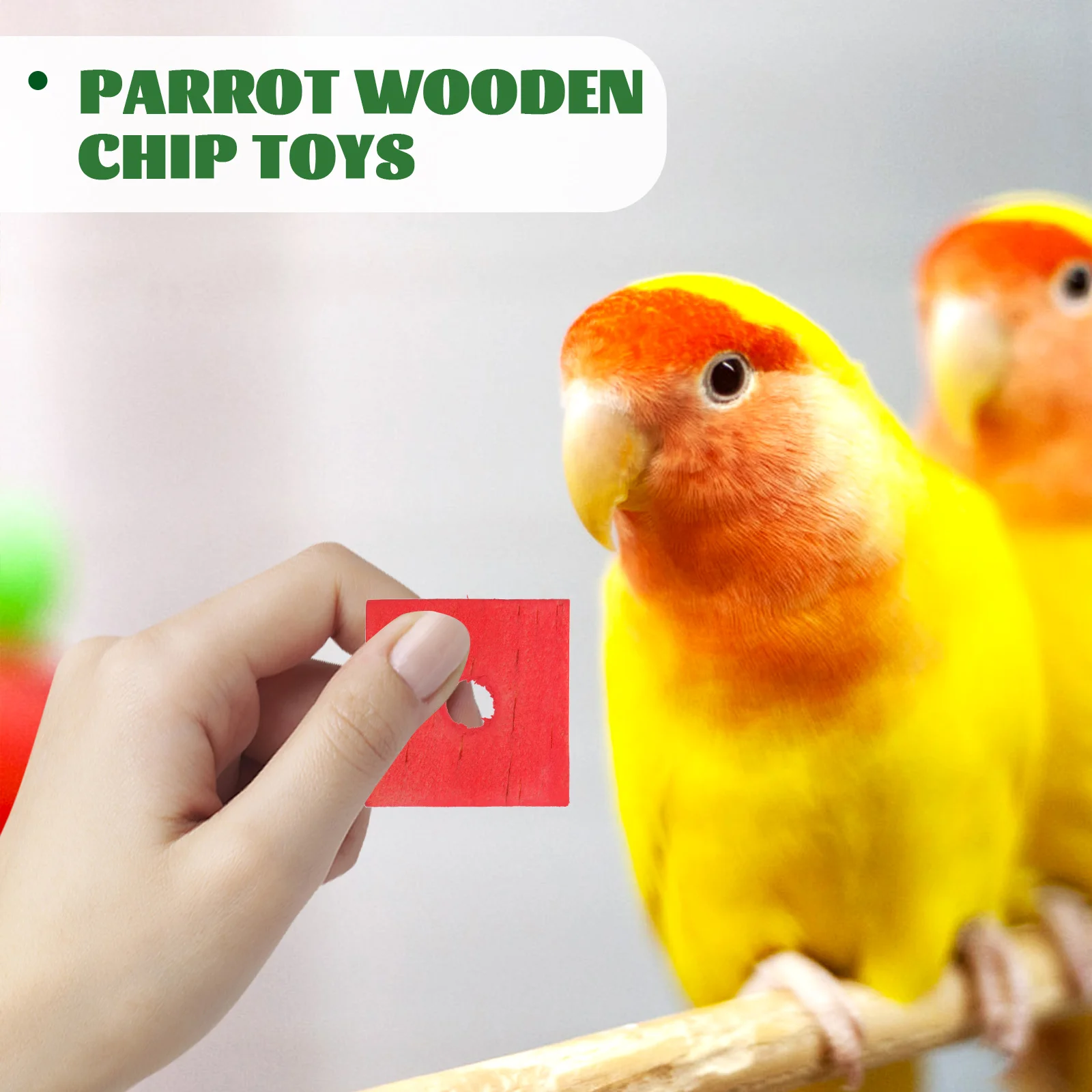 Parrot Wooden Chip Toys Bird Playing Toys Parrot Bite Toys Natural Wooden DIY Parrot Toy Game Supplies Mix-Color Random