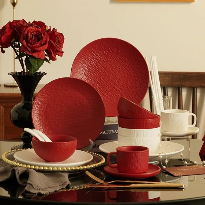 

Новинка 2025 года, набор керамических чаш подглазурного цвета, бытовая посуда, набор посуды на новоселье, свадебный подарок