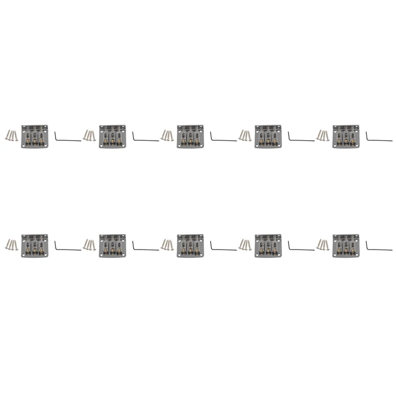 

10X 3 String Guitar Ball String Bridge Bridge Pull String Hard Tail Guitar Bridge Tail 3 String Silver