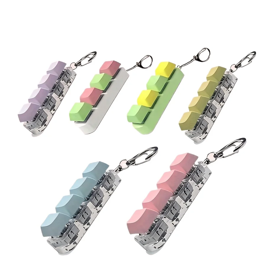 

Keyboard Keychain Fidget Toys Clicker Sensory Toy for Stress Relief Keyboard Keychain Fidget Gadget for Adults Kids
