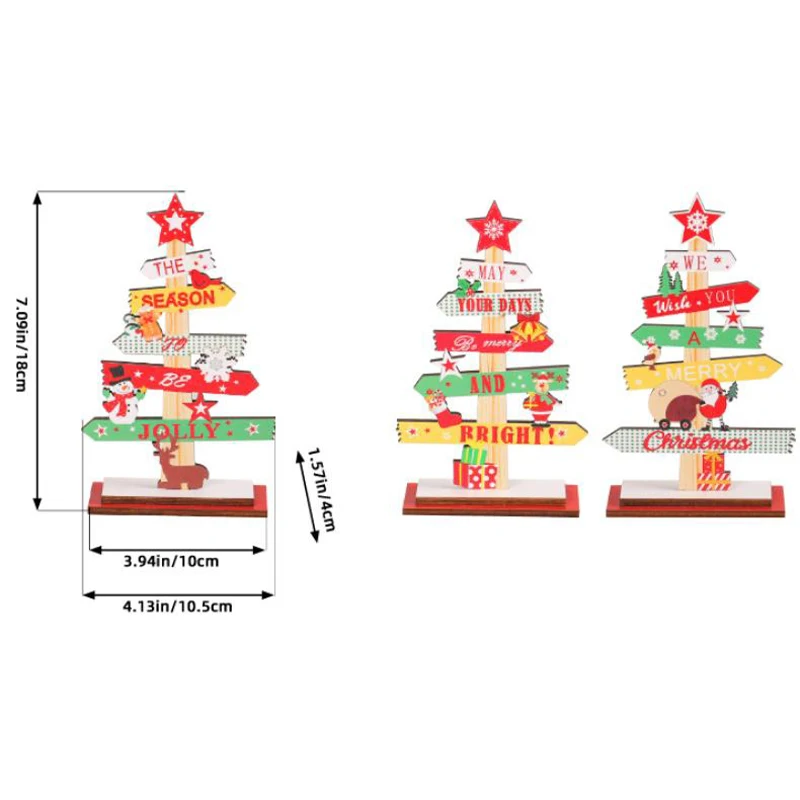 Wooden Christmas Ornament Merry Christmas Decoration For Home Table 2024 Xmas Gifts Christmas Wooden Ornaments