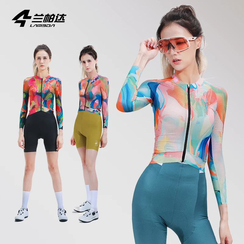 LAMEDA women cycling jersey High elasticity Bicycle Long Sleeve Breathable Cycling Clothing Professional Speed Drying Bike Top