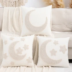 1 PC Ramadan Decoration Throw Pillow Cover Canvas Tufting Moon Stars Home Sofa Decoration