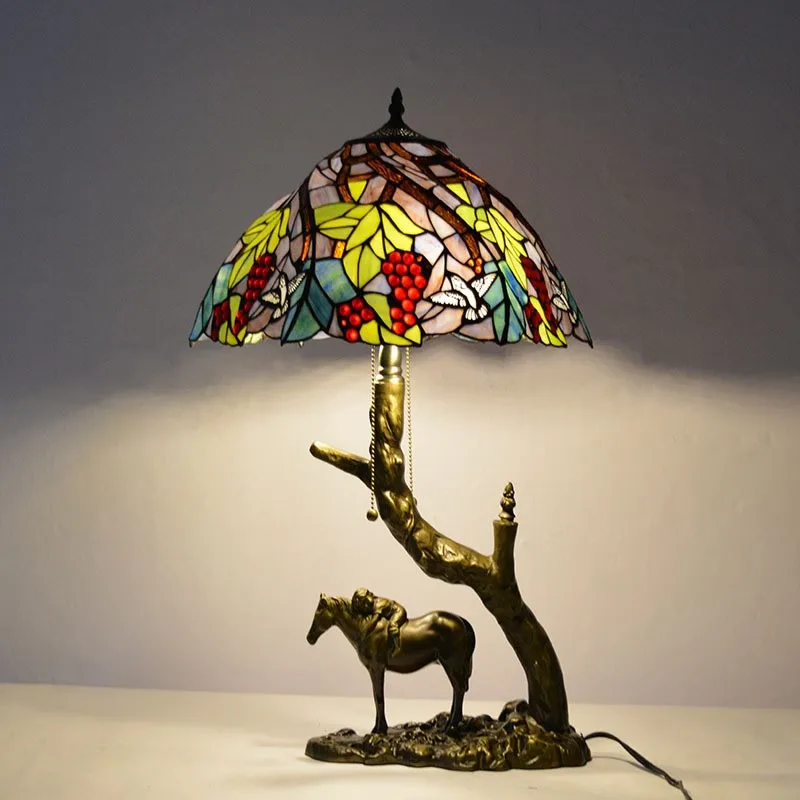 

New Horse Modelling Of Sitting Room Study Chandeliers Glass Desk Lamp European-style Guti, Desk Lamp