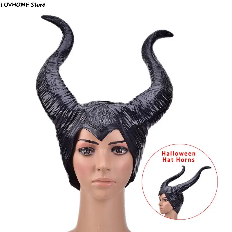 Halloween Hat Horns Cosplay Maleficent Evil Queen Headpiece Headwear Costume