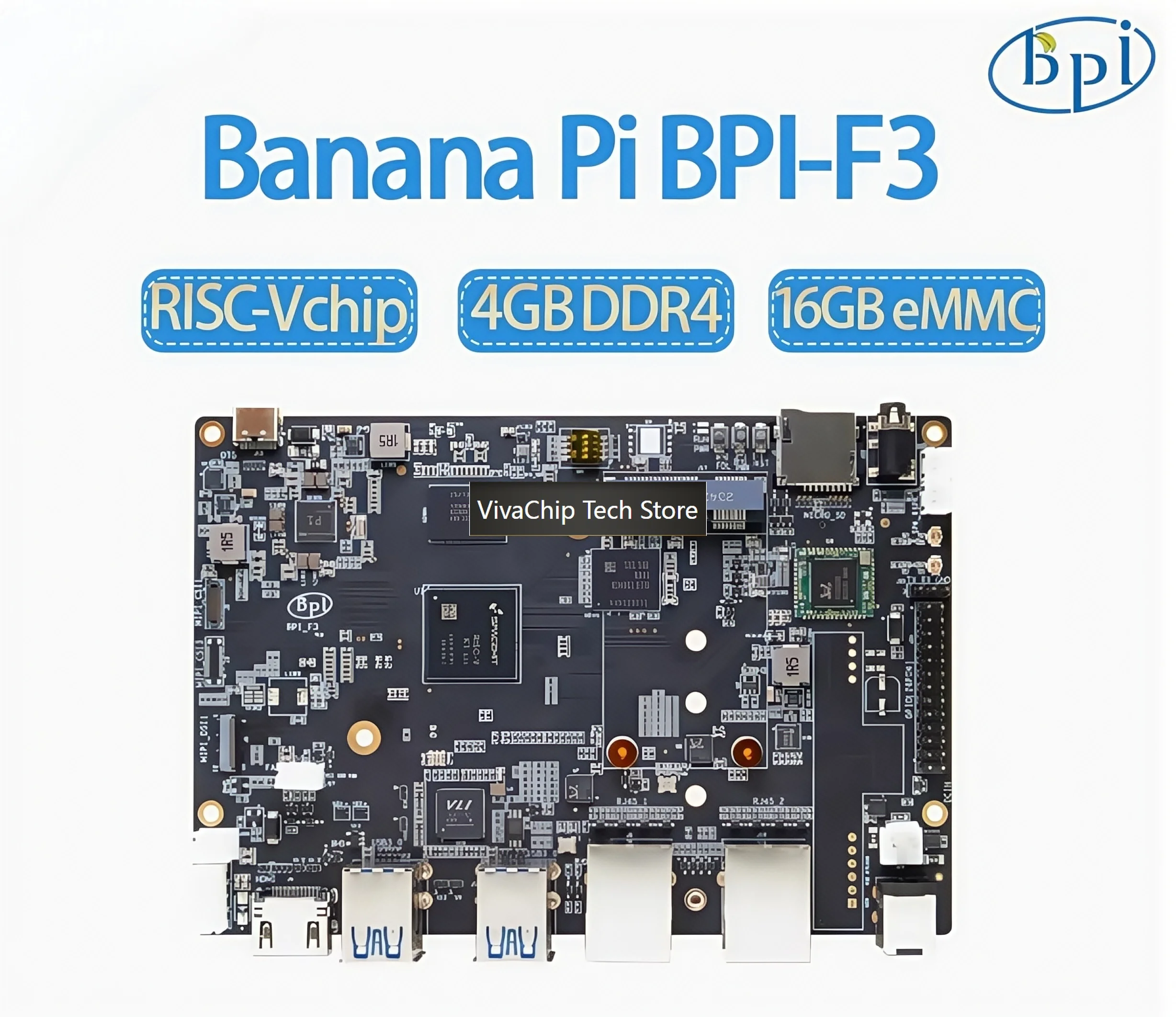 VivaChip TechBanana Pi BPI-F3 Industrial Grade 8-core RISC-V SpacemiT K1 Iteration