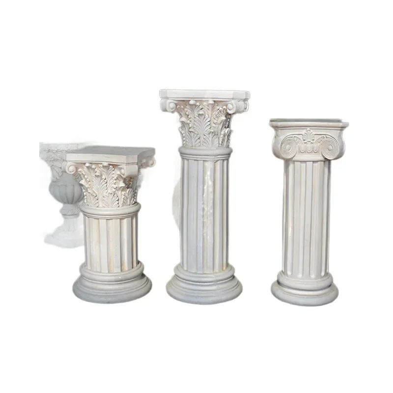 

European retro Roman column ornament, garden courtyard decoration flower pot base, villa entrance