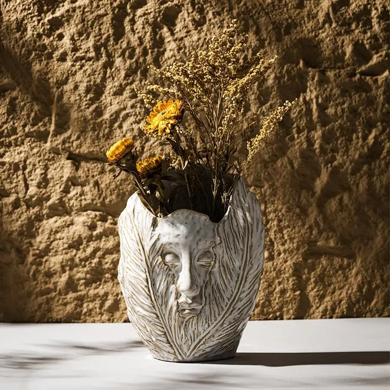 High-grade ceramic cream wind living room creative dining table hydroponic flower arrangement decorative vase ornaments