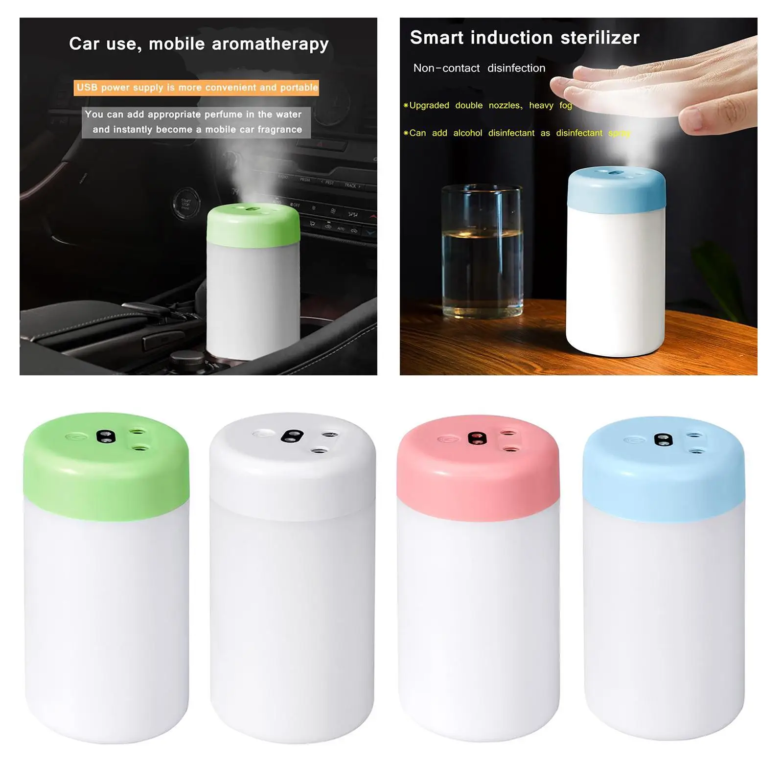 300ml Mini Humidifier Portable Quiet Personal Humidifiers Car for Home