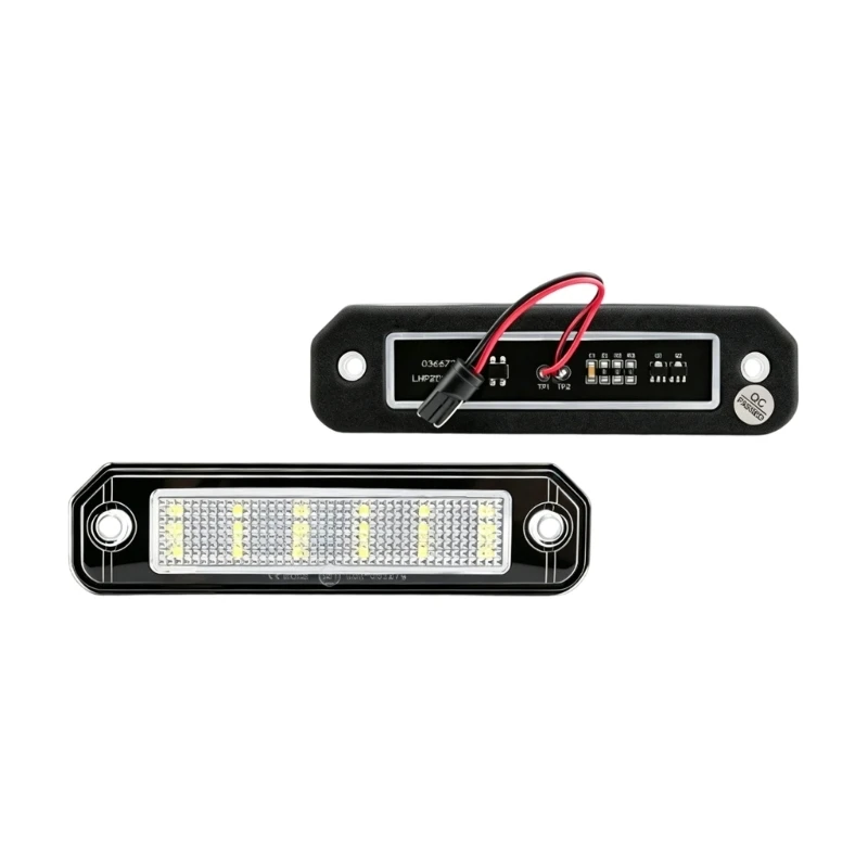 2-Piece LED Rear Plate Light Assembly, License Plate Lamp Set with ABS Outer Housing for Del Plate-Area Lighting and Daily