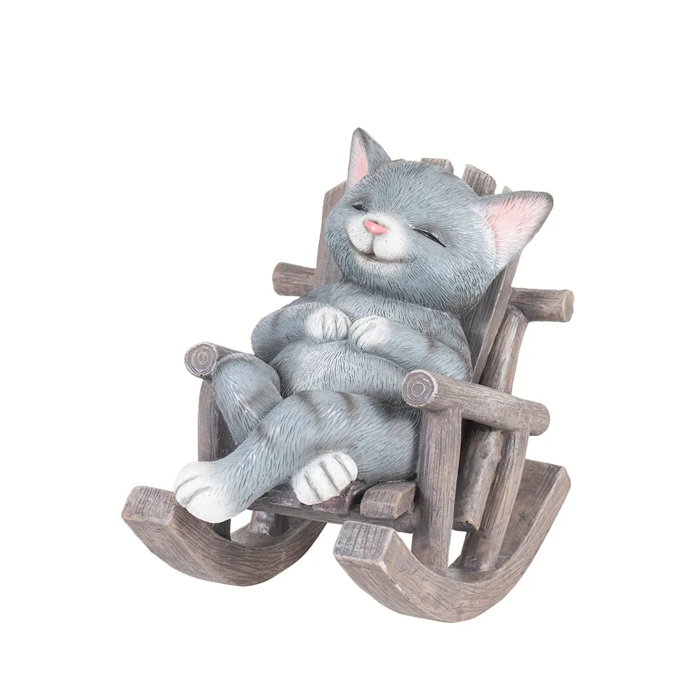 ‌Cute Animal Figurines for Desk‌ - Adorable Cat & Dog Resin Decor, Stress Relief Gift for Home & Office