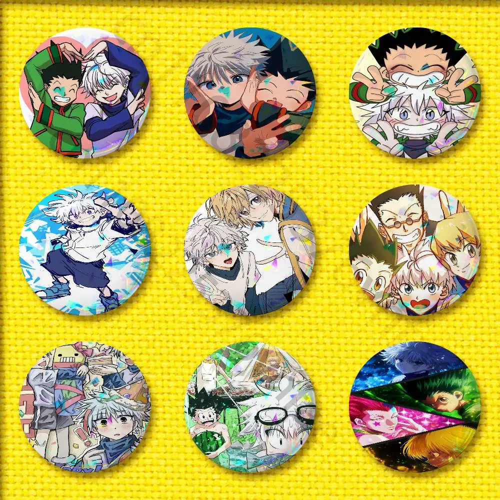 

H-Hunter x Hunter Killua Gon Badge For 75mm 25mm 44mm 32mm 58mm Round Pin Brooch Insignia Shell Adornment