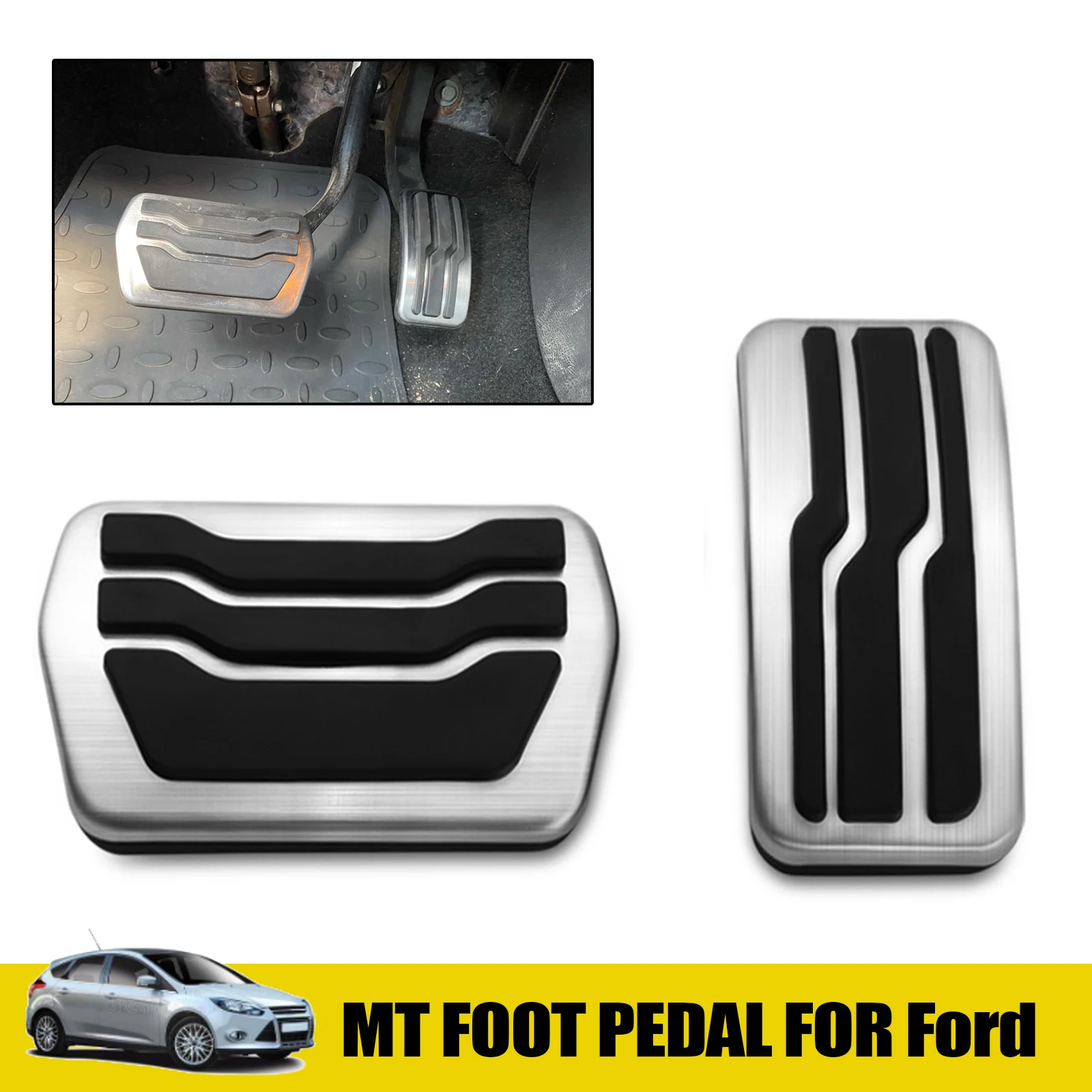 Pedales de coche para Ford Focus 2, 3, 4, 2005, 2018, Mondeo, Kuga, Escape, Mondeo, Mazda3, LINCOLN, acelerador, freno, embrague, cubierta de Pedal