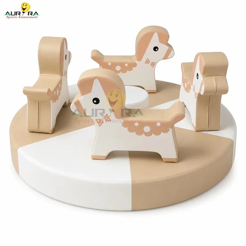 Indoor Electric Merry Go Round Soft Play Carousel for Shopping Mall Kids Cafe Distributors Commercial Supplier