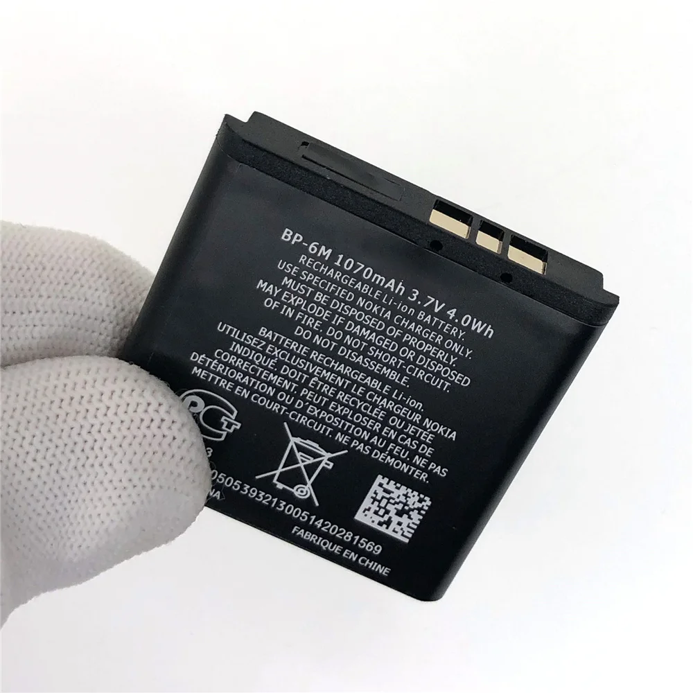 Replacement BP-6M BP 6M Phone Battery For Nokia 6233 6280 6288 9300 N73 N77 N93 N93S 3250 6290 9300 9300i Rechargeable Battery