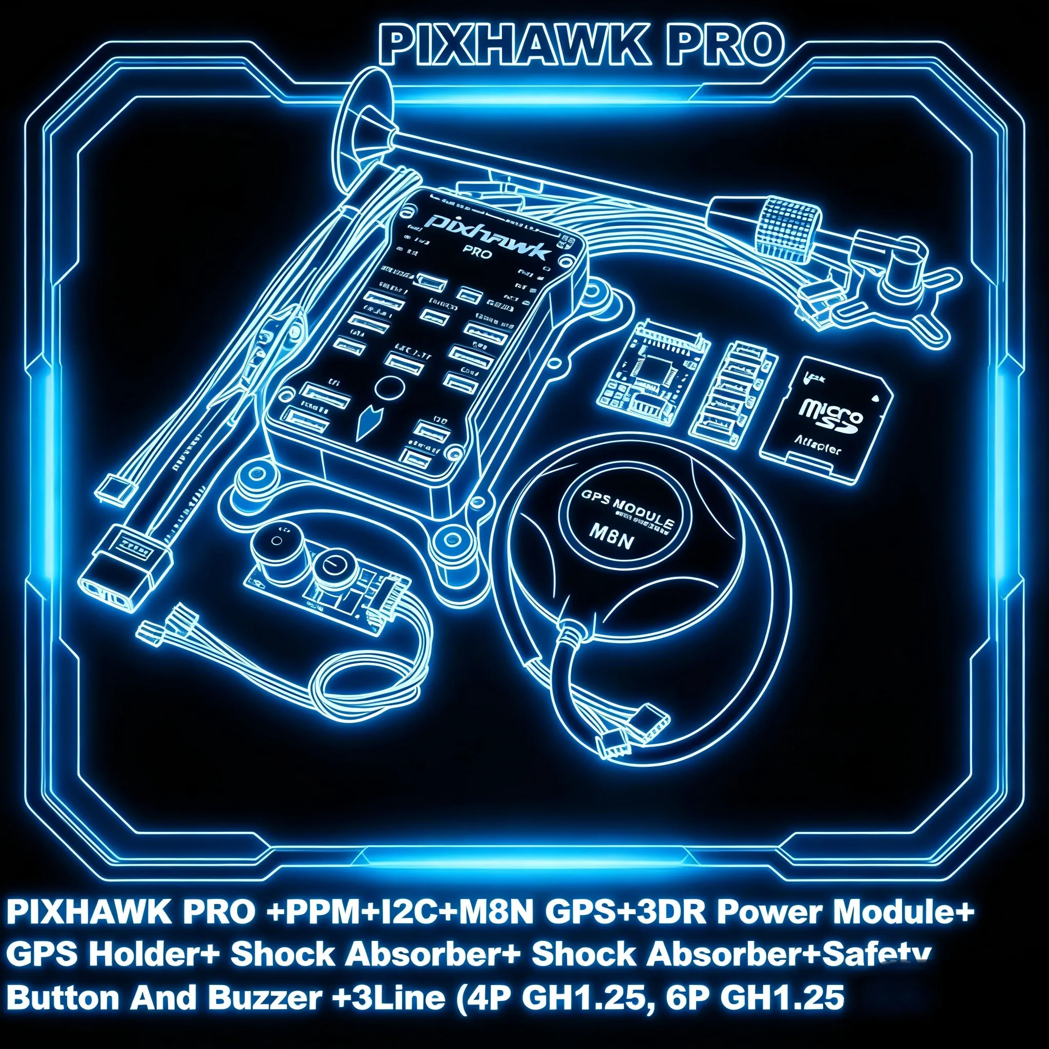 

Полетный контроллер PIXHAWK PRO PIX 32-битный автопилот с 4G SD для квадрокоптеров HotRC, Ardupilot, ArduPlane, ArduRover