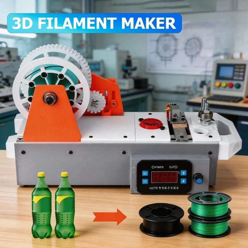 3D Printer Consumables Maker 1.8mm Micro Injection Molding 3D Printing Filament Extruder Desktop PET Bottle Filament Maker DIY