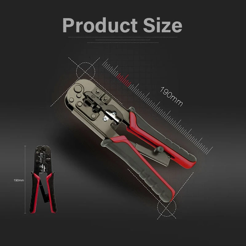 Imagem -02 - Cabo de Rede Crimpagem Tool Kits Stripper Punch Down Cabo Ethernet Crimper Ferramentas de Corte Rj45 Rj12 Rj11