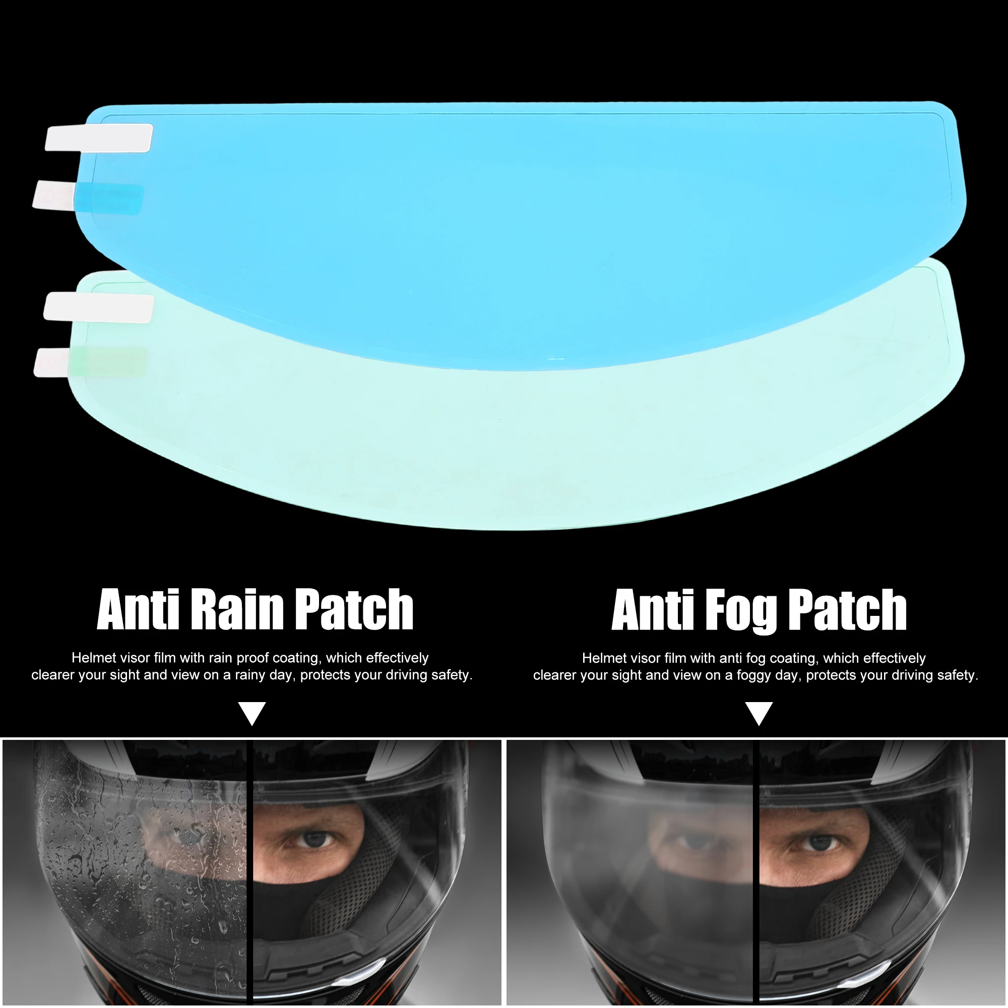 Motoforti Anti Rain Fog Film for Motorcycle Helmet Rain Proof Shield Film Durable Nano Coating Lens Sticker PVC Accessory