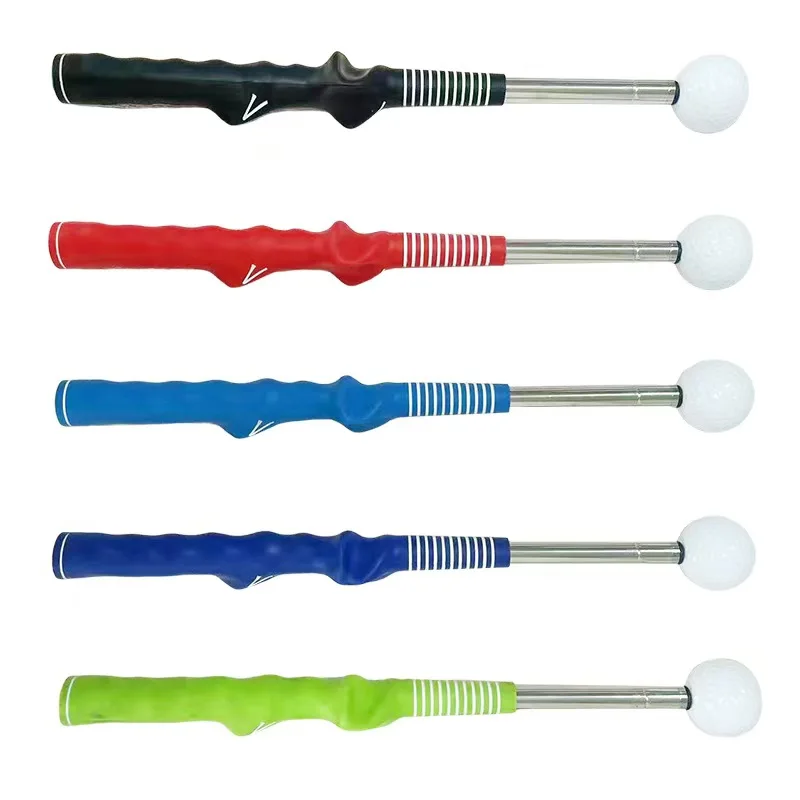 Golf two-section swing trainer, corrects hand grip, available in multiple colors, easy to use, stainless steel shaft, manufactur