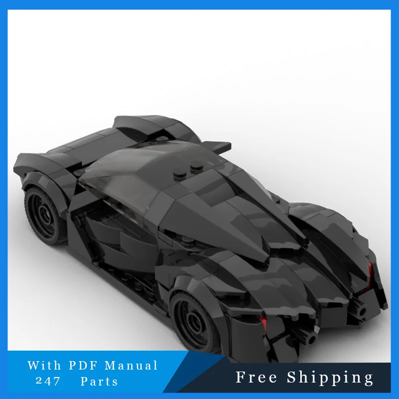 247 PCS MOC Building Blocks Technical Luxury Black Supercar Model Creative Education DIY Assembly Toys Set Kids Christmas Gifts