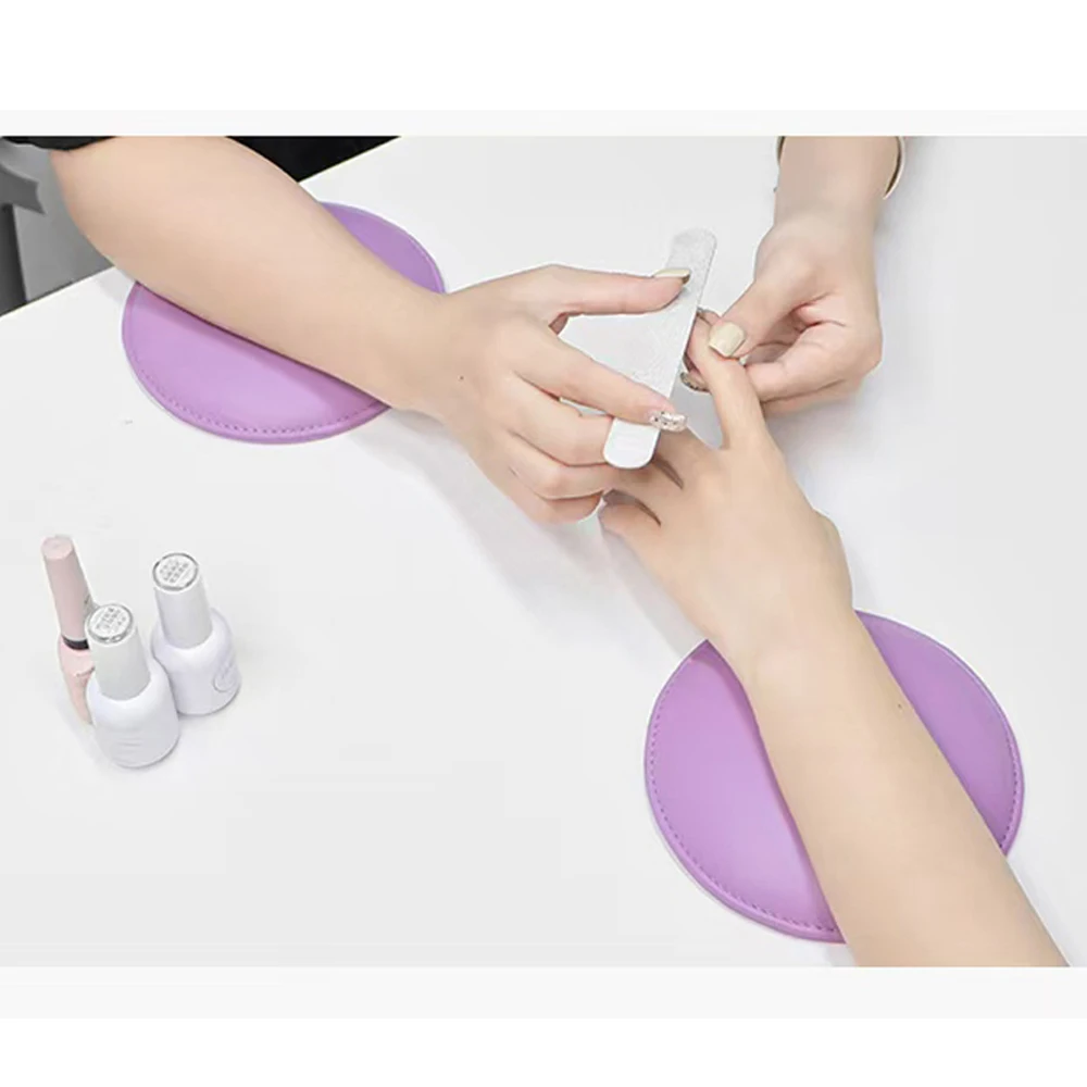 Round Microfiber Leather Elbow Rest Pad Professional Non-Slip Nail Technician Hand Rest Pillow for nail Salon Manicure Elbow Pad view 6