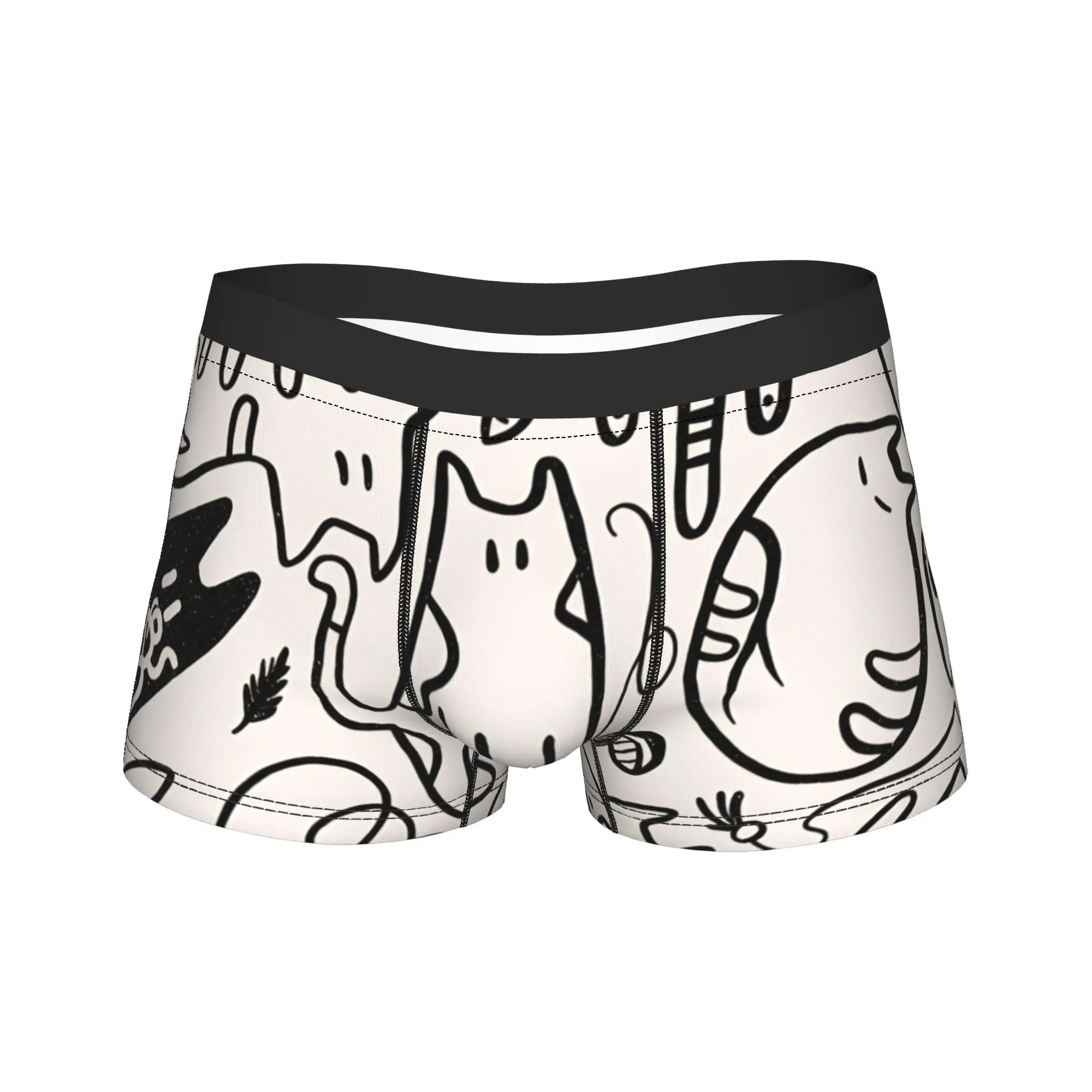 

Custom Cute Cat Boxershorts Pouch Underwear High Quality Printing Shorts Briefs Comfortable Man Underpants Big Size