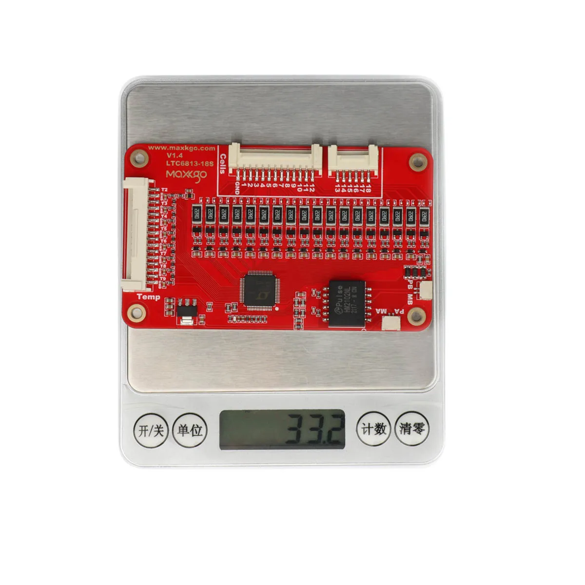 18S MAXKGO Smart Slave BMS Board With Aluminum Alloy PCB ISOSPI Interface Based On ENNOID BMS For Lithium Ion Battery