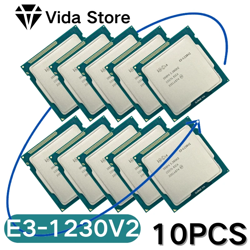 10pcs Xeon E3-1230 v2 E3 1230v2 E3 1230 v2 3.3 GHz SR0P4 Quad Core CPU Processor 8M 69W LGA 1155