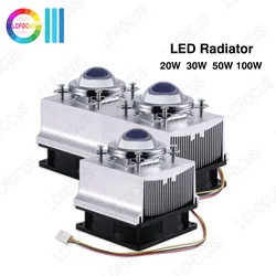 Heatsink Cooling Radiator + 60 90 120 Degrees Lenes + Reflector + Bracket + 12V 110V 220V Fans For 20W 30W 50W 100W LED Chip