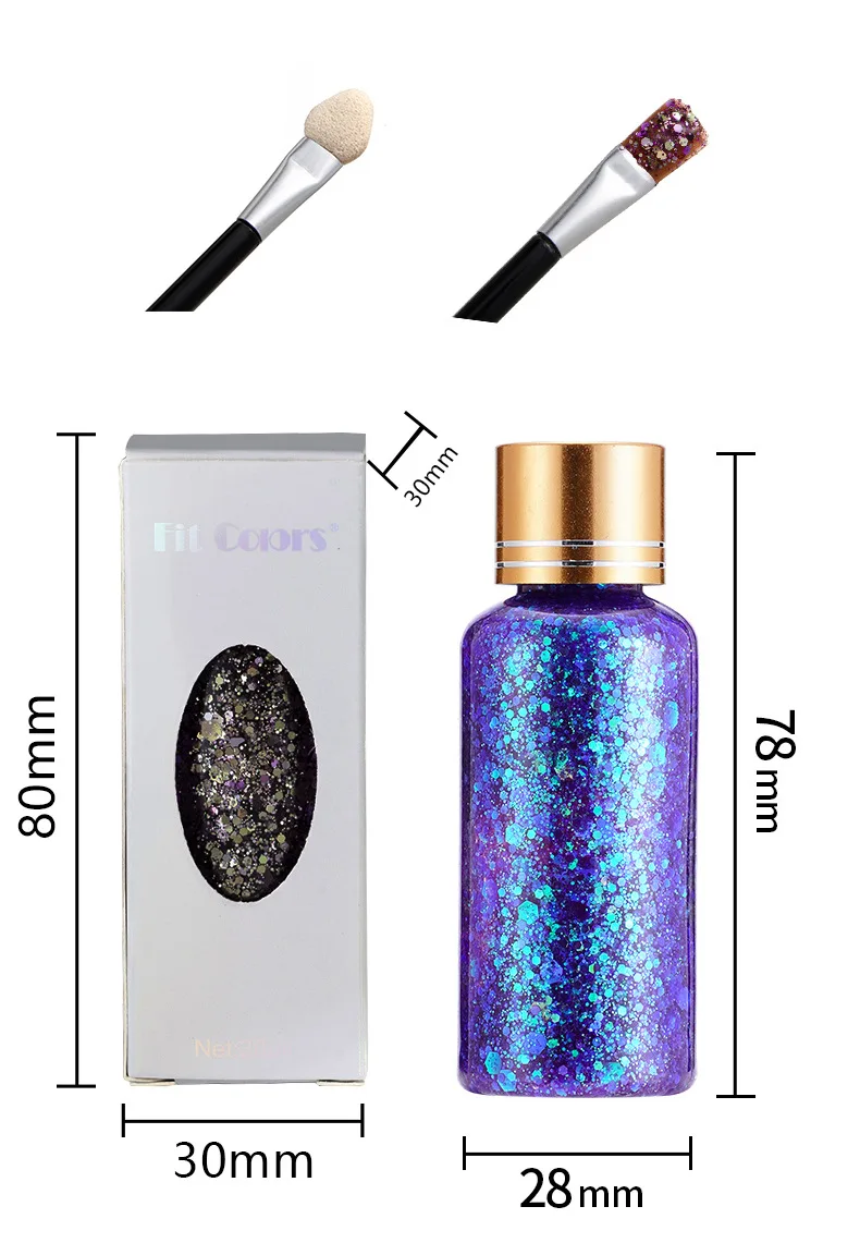 Kleurveranderende gepolariseerde glittergel Multi-actieve gezichts-/lichaams-/lippenmake-up Stage Party Bling Goddess