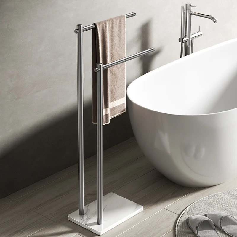 

Towel rack Floor-to-ceiling bathroom Towel rack Shelf integrated non-punching bathtub Towel rack Minimalist solid thickened