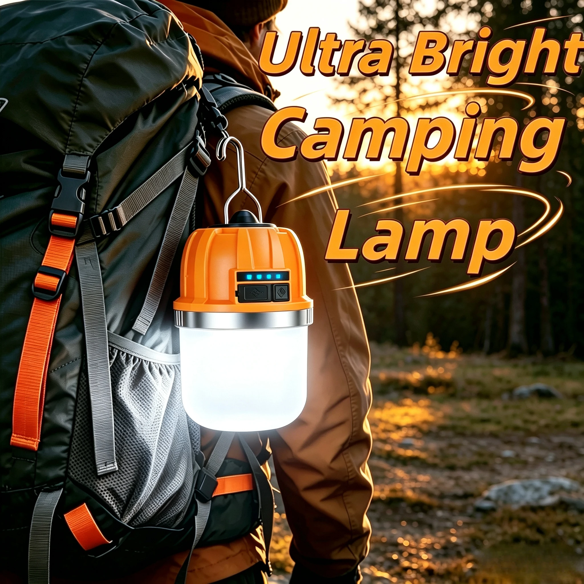 Powerful LED Camping Lights Built-in Battery USB Rechargeable Camping BBQ Tents Super Bright Hanging Lantern Power Bank