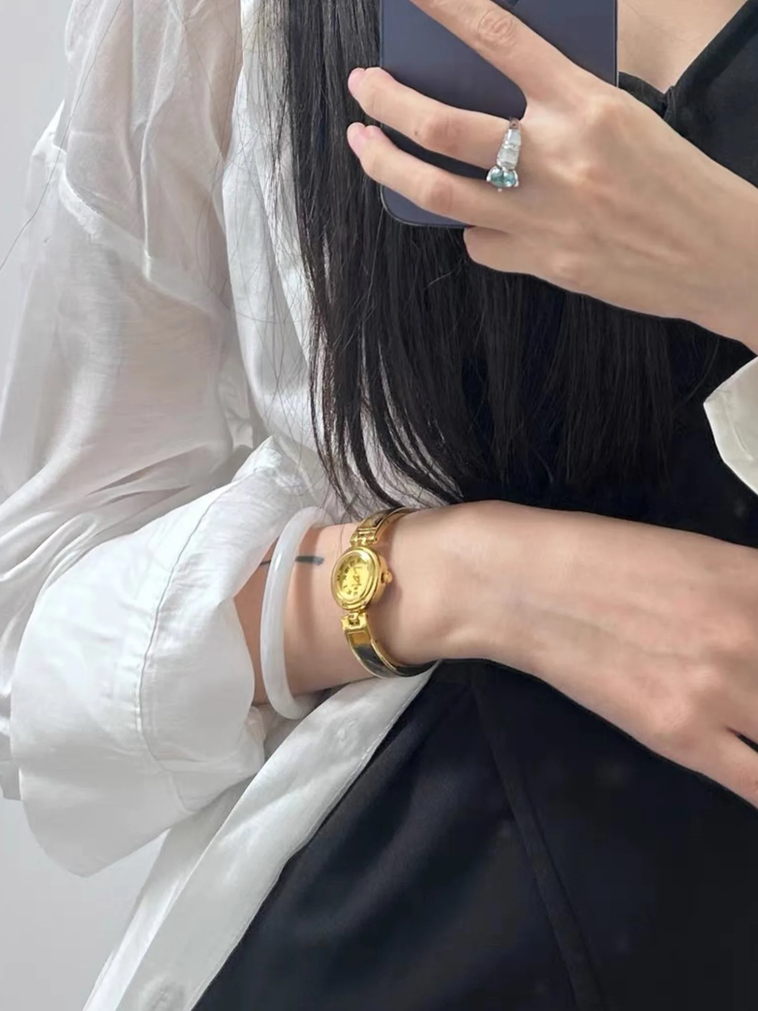 Relojes Retro de alta gama para mujer, resistentes al agua, con números romanos, elegante temperamento, pulsera Vintage de ámbar, cadena, reloj de cuarzo para mujer