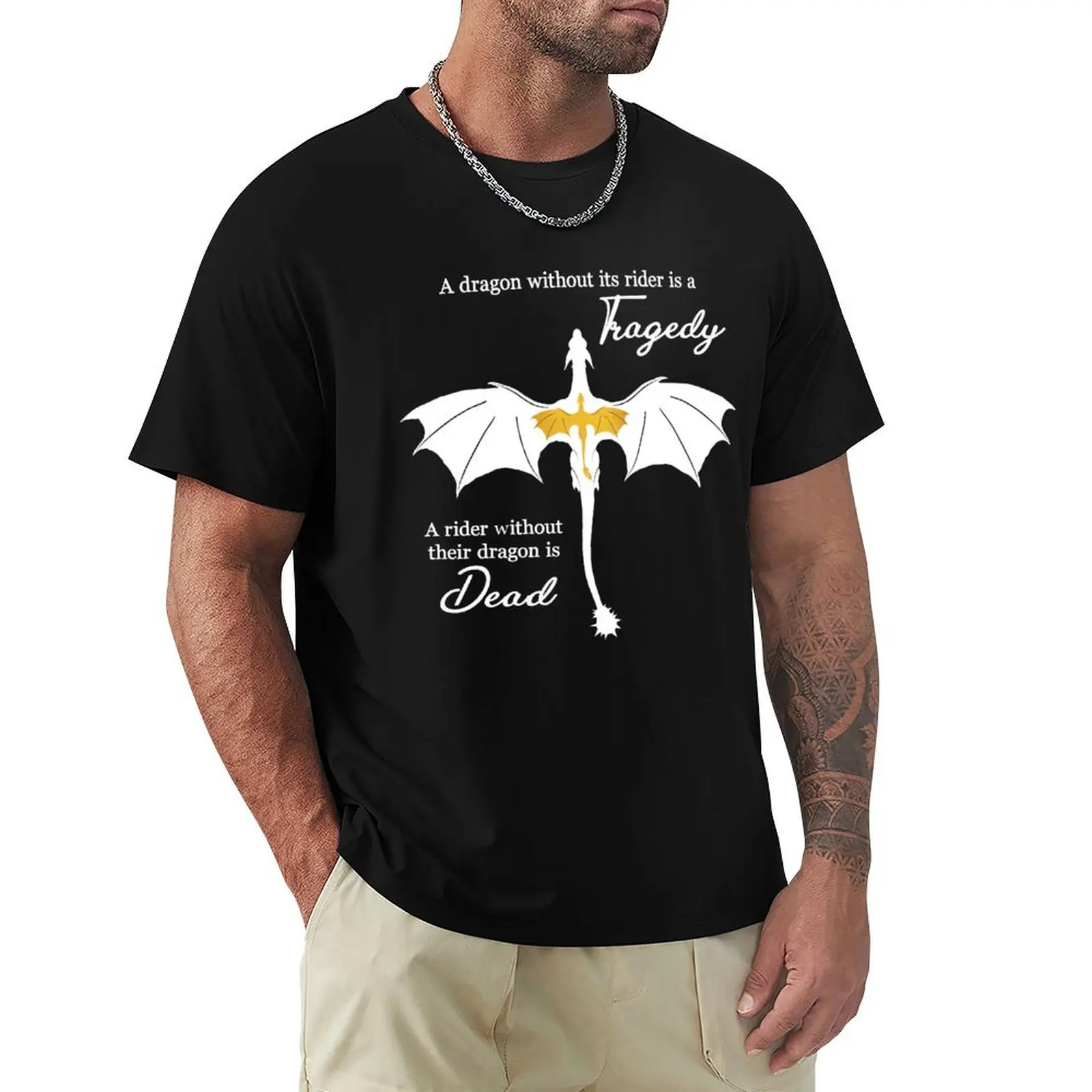 

The Dragon Rider’s Codex - Fourth Wing, Tairn and Andarna, white T-Shirt boys animal print Louboutins Men's cotton t-shirt