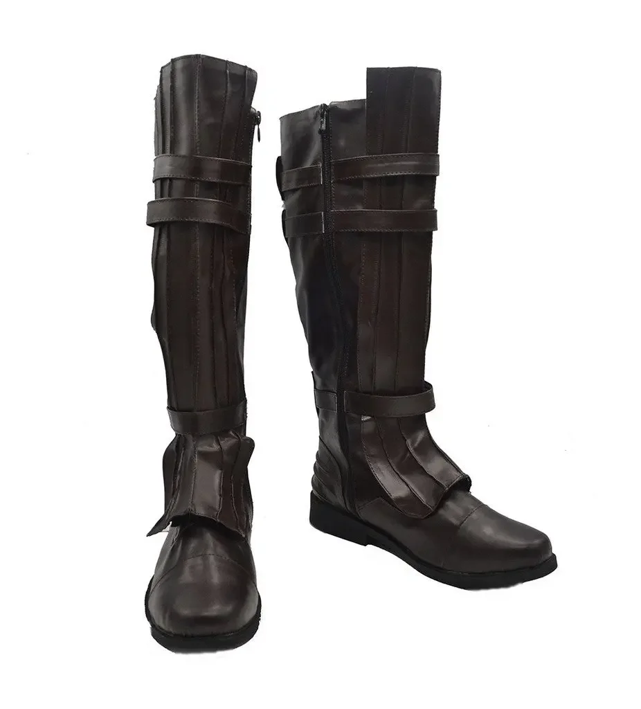 Zapatos de Cosplay de Darth Vader Anakin Skywalker, botas marrones hechas a medida