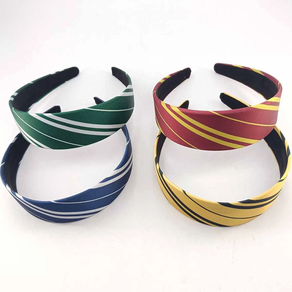 1/4PCS Magic College Wizard Slytherin Costume Cosplay Style Vintage Hair Hoop Striped Girls Silk Headband Accessories