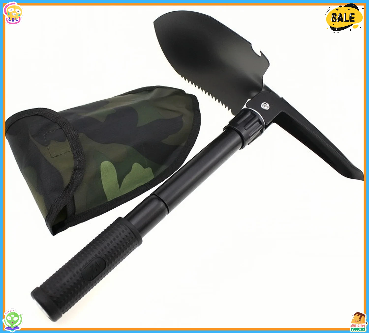 مجرفة تخييم تكتيكية عسكرية، مجرفة قابلة للطي، مجموعة أدوات حفر مجرفة البستنة، مجرفة محمولة وقابلة للطي.