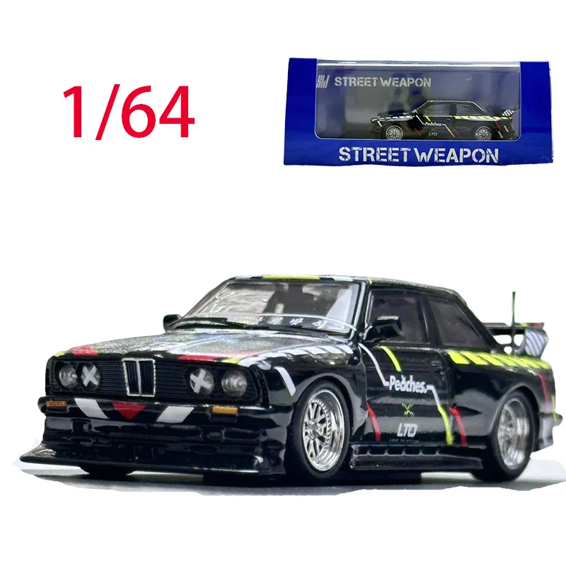 

SW Литая под давлением модель автомобиля из сплава BMW в масштабе 1/64 BMW LTO E30 M3, игровые транспортные средства, игрушки для мальчиков, оригинальная коробка, окрашенная персиками