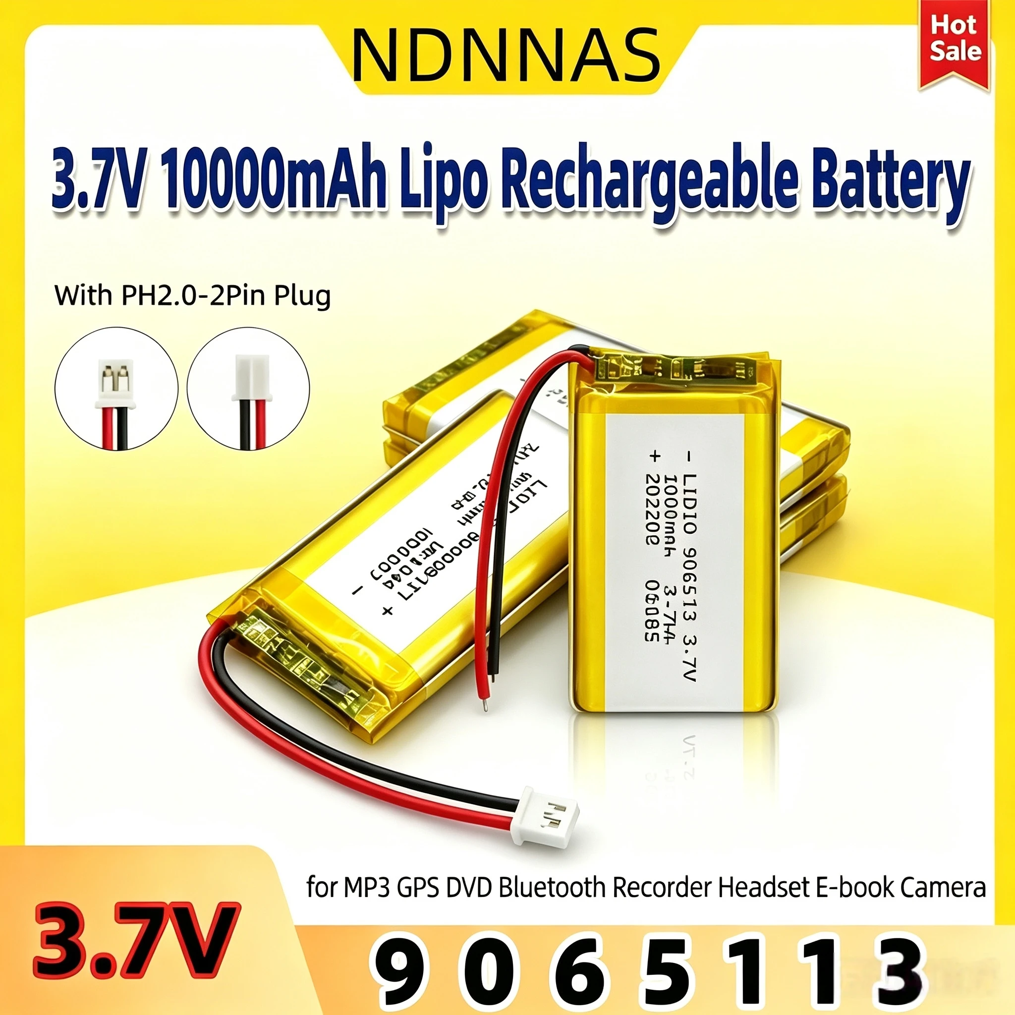 9065113 Mobile Power Polymer Lithium Battery 10000mAh Power Bank  Lithium Battery  High-capacity Energy Storage Battery