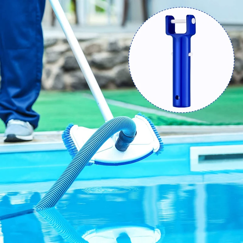 4Pcs Swimming Pool Vacuum Head Handles Pool Cleaning Tool Replacement Accessories With 12Pcs V-Shaped Clip