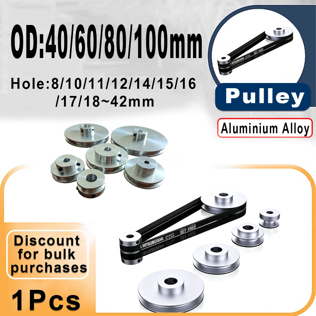 

Aluminum Alloy PU Round Single Groove Pulley Spindle Motor Model Transmission Wheel Small Motor Pulley Round Pulley OD 20~100MM