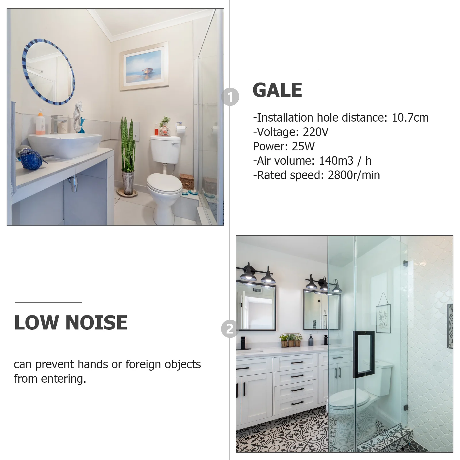 

4-дюймовый настенный вытяжной вентилятор из чистой меди с утолщенным ветром для кухни, туалета, ванной комнаты, вентиляция, холодный