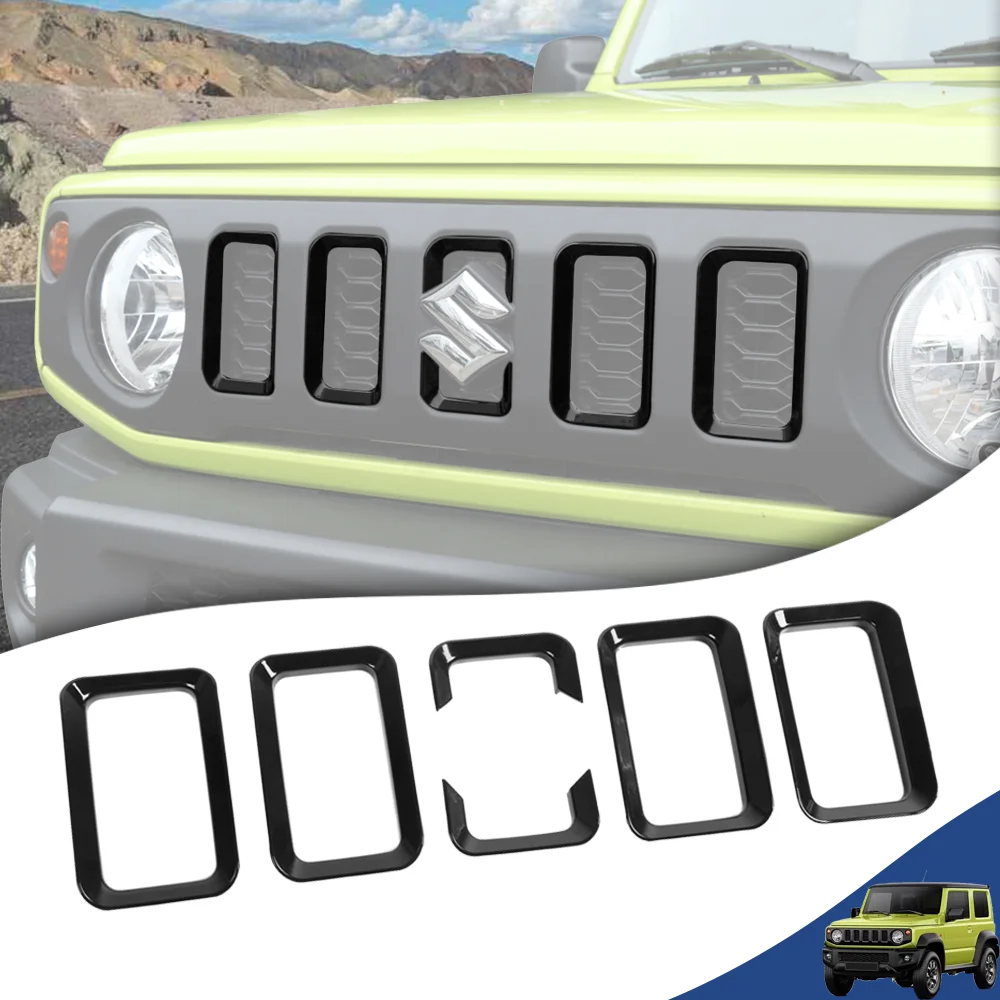 

Передняя решетка автомобиля, вставленная крышка для Suzuki Jimny JB64 JB74 2019 2020 2021 2022 2023, гоночные грили, внешние аксессуары ABS