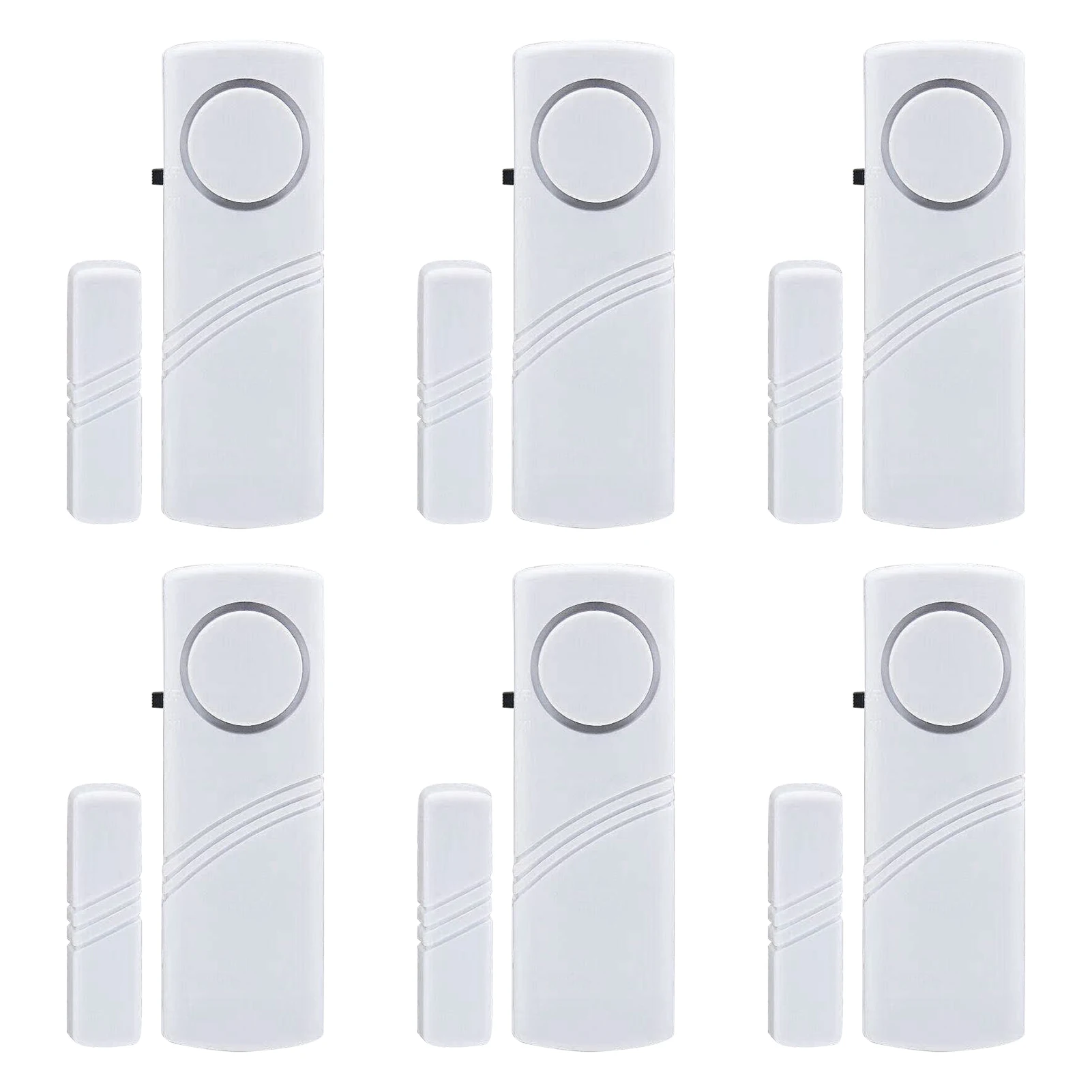 

6set Shop Indoor Window Anti Burglar Door Alarm Bell Portable Home Security Easy Installation Office Wireless Sensor Hote School